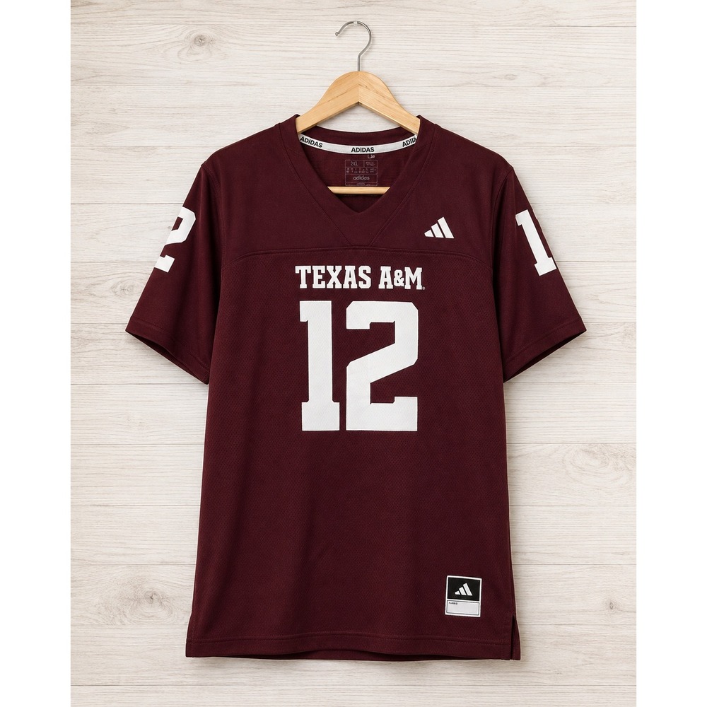 Adidas Texas A&M Aggies #12 Football Jersey 2XL Maroon Measurements 23"